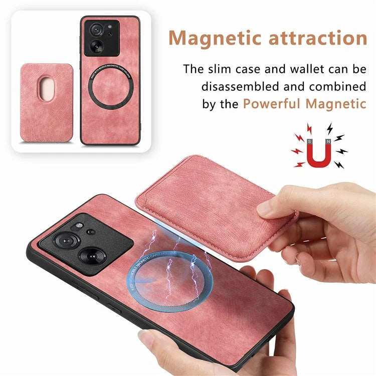 D12 For Xiaomi 13T / 13T Pro / Redmi K60 Ultra Case Magnetic Detachable Retro Leather Back Cover