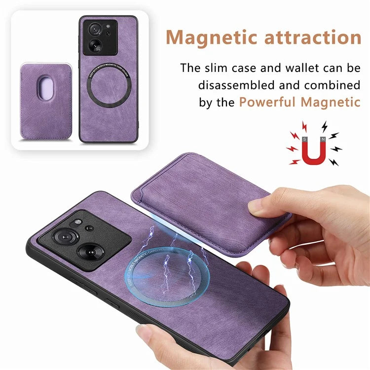 D12 For Xiaomi 13T / 13T Pro / Redmi K60 Ultra Case Magnetic Detachable Retro Leather Back Cover