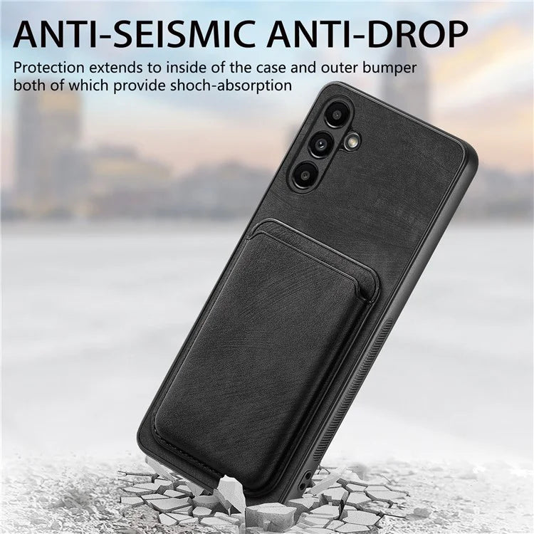 D12 For Samsung Galaxy A25 5G (Global) (161.0 x 76.5 x 8.3mm) Case Retro Leather+TPU 2 in 1 Card Slot Phone Cover