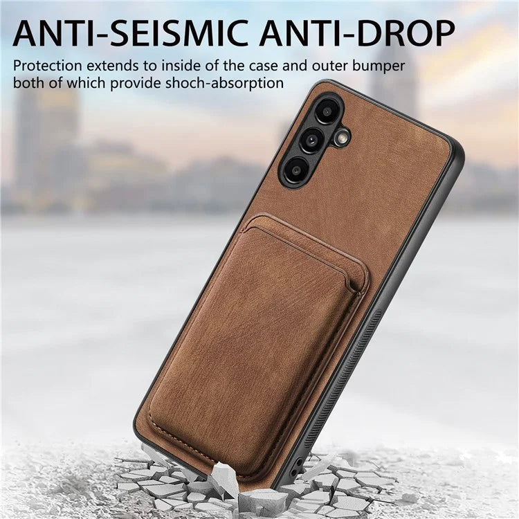 D12 For Samsung Galaxy A25 5G (Global) (161.0 x 76.5 x 8.3mm) Case Retro Leather+TPU 2 in 1 Card Slot Phone Cover