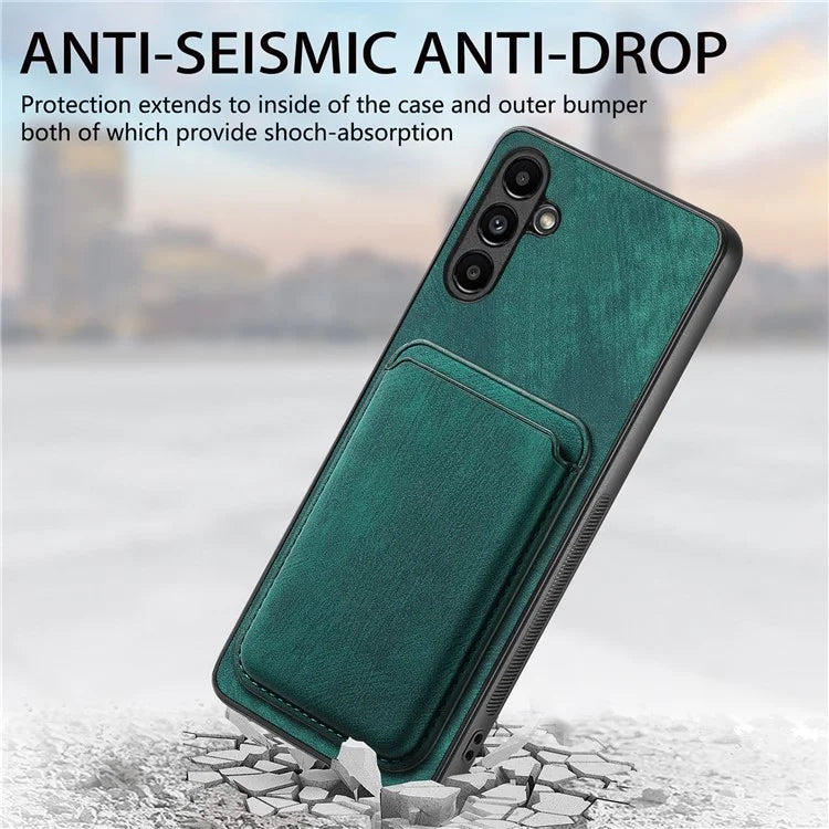 D12 For Samsung Galaxy A25 5G (Global) (161.0 x 76.5 x 8.3mm) Case Retro Leather+TPU 2 in 1 Card Slot Phone Cover