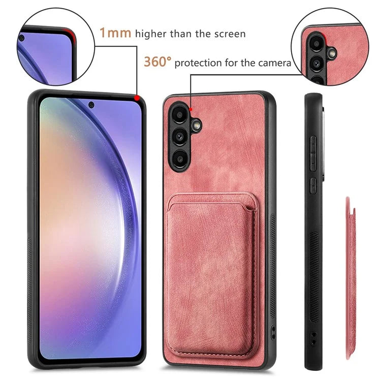 D12 For Samsung Galaxy A25 5G (Global) (161.0 x 76.5 x 8.3mm) Case Retro Leather+TPU 2 in 1 Card Slot Phone Cover