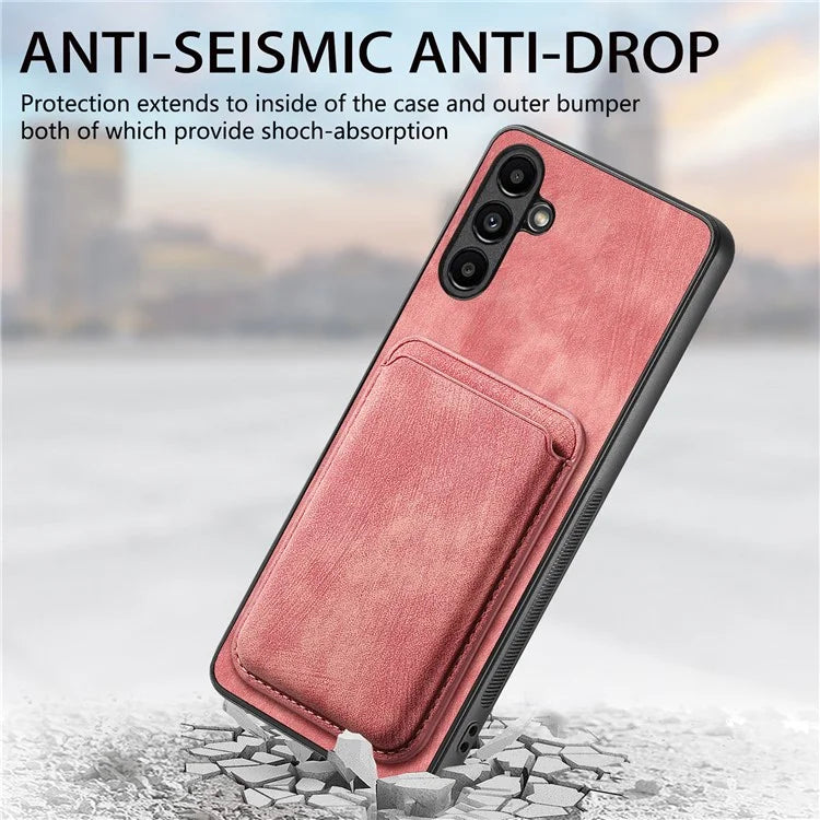 D12 For Samsung Galaxy A25 5G (Global) (161.0 x 76.5 x 8.3mm) Case Retro Leather+TPU 2 in 1 Card Slot Phone Cover