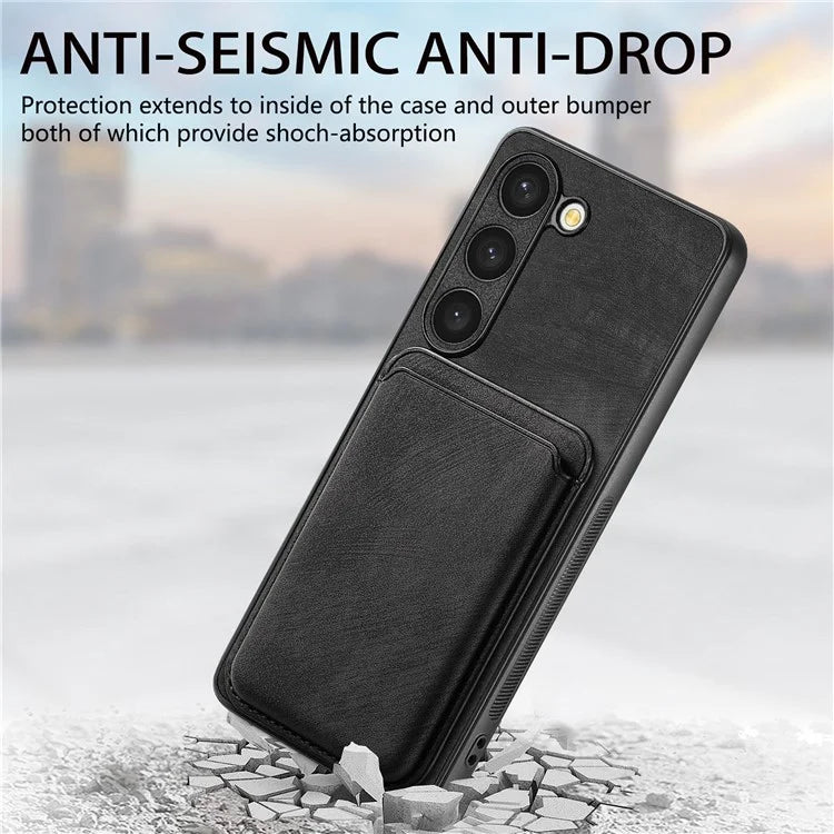 D12 For Samsung Galaxy S23 Case Magnetic Detachable Card Slots PU Leather Phone Cover