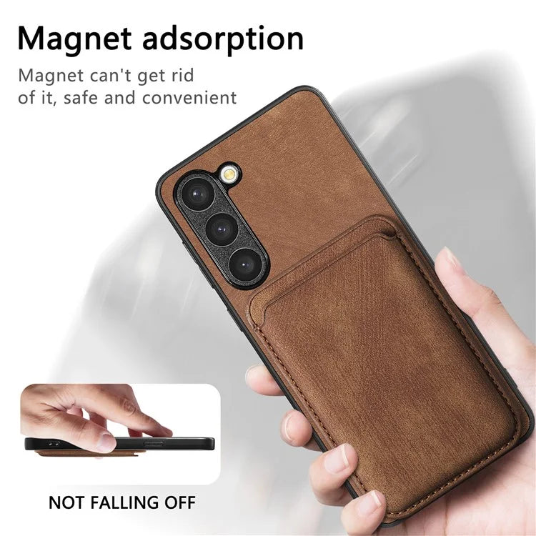 D12 For Samsung Galaxy S23 Case Magnetic Detachable Card Slots PU Leather Phone Cover