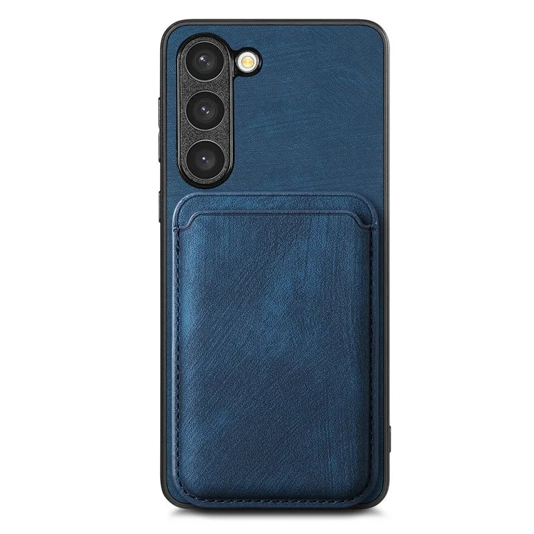 D12 For Samsung Galaxy S23 Case Magnetic Detachable Card Slots PU Leather Phone Cover