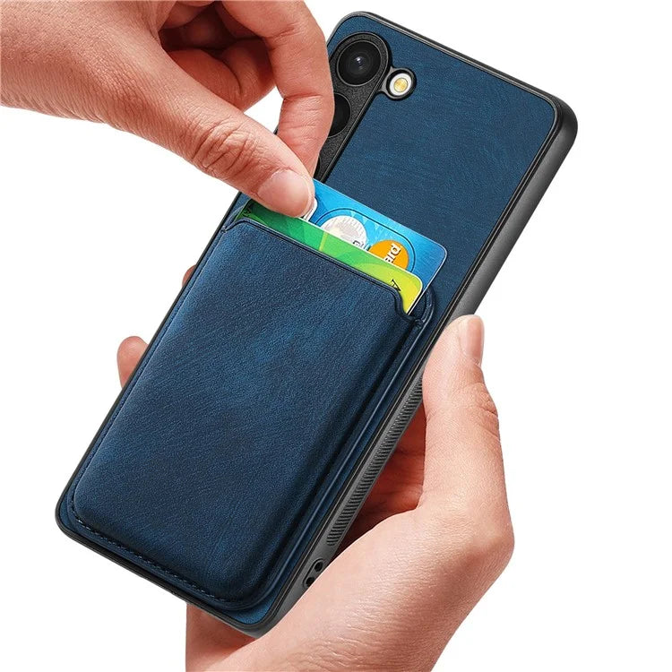 D12 For Samsung Galaxy S23 Case Magnetic Detachable Card Slots PU Leather Phone Cover