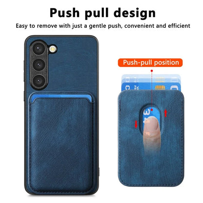 D12 For Samsung Galaxy S23 Case Magnetic Detachable Card Slots PU Leather Phone Cover