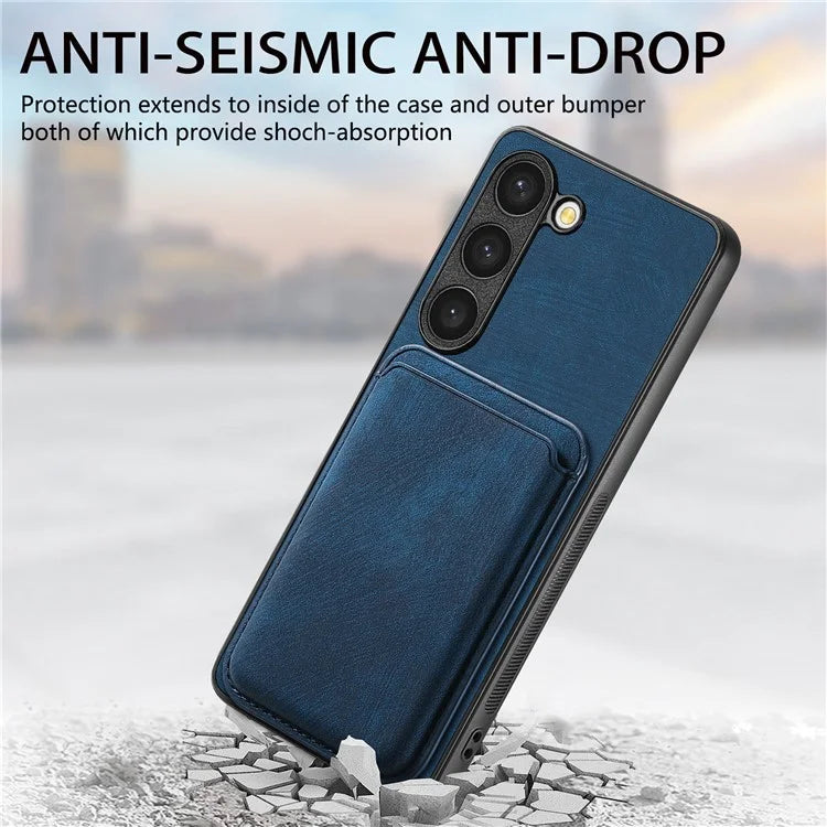 D12 For Samsung Galaxy S23 Case Magnetic Detachable Card Slots PU Leather Phone Cover