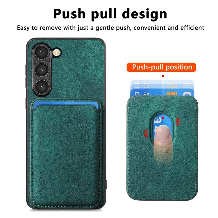 D12 For Samsung Galaxy S23 Case Magnetic Detachable Card Slots PU Leather Phone Cover