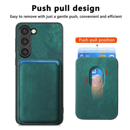 D12 For Samsung Galaxy S23 Case Magnetic Detachable Card Slots PU Leather Phone Cover