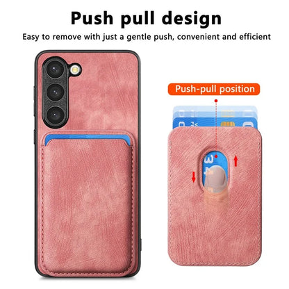 D12 For Samsung Galaxy S23 Case Magnetic Detachable Card Slots PU Leather Phone Cover