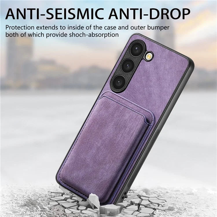 D12 For Samsung Galaxy S23 Case Magnetic Detachable Card Slots PU Leather Phone Cover