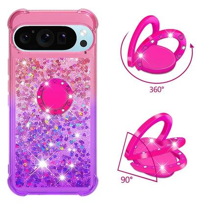 YB Quicksand Series-8 for Google Pixel 9 Pro TPU Case Glitter Sequins Gradient Kickstand Cover