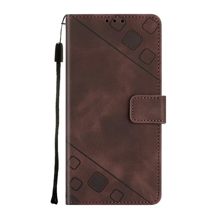 PT005 YB Imprinting Series-6 For Google Pixel 9 Pro Leather Case Wallet Card Slots Phone Cover