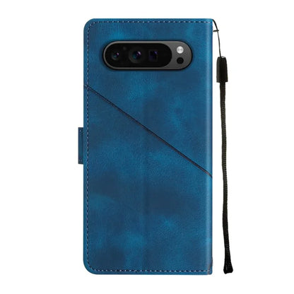 PT005 YB Imprinting Series-6 For Google Pixel 9 Pro Leather Case Wallet Card Slots Phone Cover