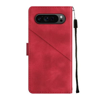 PT005 YB Imprinting Series-6 For Google Pixel 9 Pro Leather Case Wallet Card Slots Phone Cover