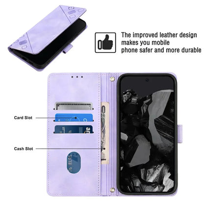 PT005 YB Imprinting Series-6 For Google Pixel 9 Pro Leather Case Wallet Card Slots Phone Cover