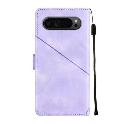 PT005 YB Imprinting Series-6 For Google Pixel 9 Pro Leather Case Wallet Card Slots Phone Cover