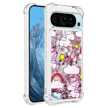 YB Quicksand Series-2 For Google Pixel 9 Pro Case Liquid Quicksand Pattern TPU Phone Cover