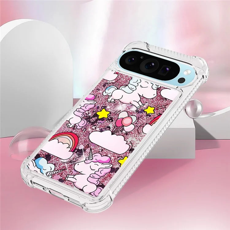 YB Quicksand Series-2 For Google Pixel 9 Pro Case Liquid Quicksand Pattern TPU Phone Cover