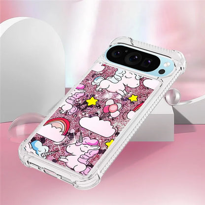 YB Quicksand Series-2 For Google Pixel 9 Pro Case Liquid Quicksand Pattern TPU Phone Cover