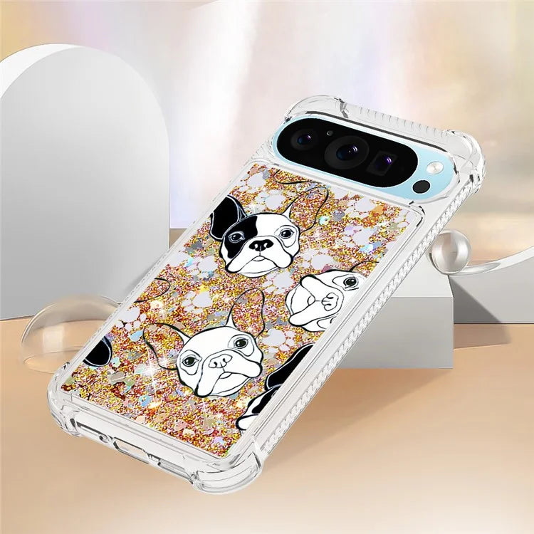 YB Quicksand Series-2 For Google Pixel 9 Pro Case Liquid Quicksand Pattern TPU Phone Cover