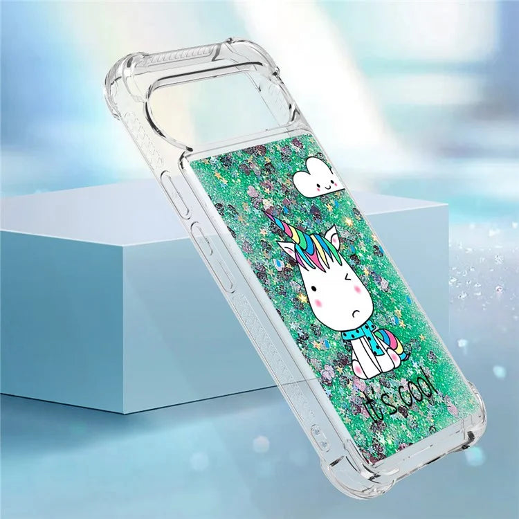 YB Quicksand Series-2 For Google Pixel 9 Pro Case Liquid Quicksand Pattern TPU Phone Cover