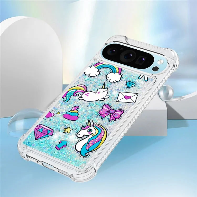 YB Quicksand Series-2 For Google Pixel 9 Pro Case Liquid Quicksand Pattern TPU Phone Cover