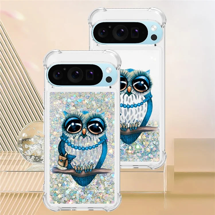 YB Quicksand Series-2 For Google Pixel 9 Pro Case Liquid Quicksand Pattern TPU Phone Cover