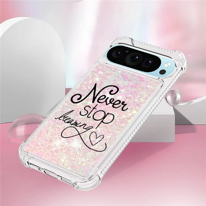 YB Quicksand Series-2 For Google Pixel 9 Pro Case Liquid Quicksand Pattern TPU Phone Cover