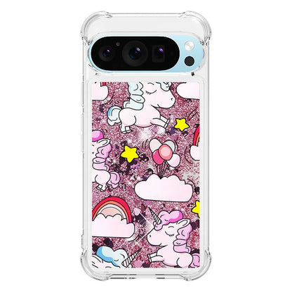 YB Quicksand Series-2 For Google Pixel 9 Case Liquid Glitter Sequins TPU Cover Pattern Printing
