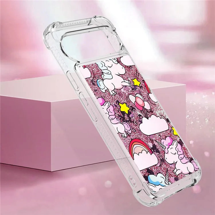 YB Quicksand Series-2 For Google Pixel 9 Case Liquid Glitter Sequins TPU Cover Pattern Printing