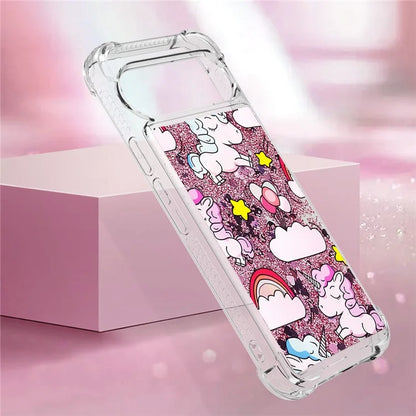 YB Quicksand Series-2 For Google Pixel 9 Case Liquid Glitter Sequins TPU Cover Pattern Printing