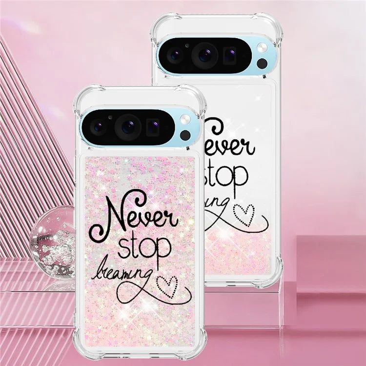 YB Quicksand Series-2 For Google Pixel 9 Case Liquid Glitter Sequins TPU Cover Pattern Printing