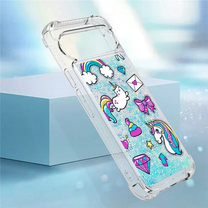 YB Quicksand Series-2 For Google Pixel 9 Case Liquid Glitter Sequins TPU Cover Pattern Printing