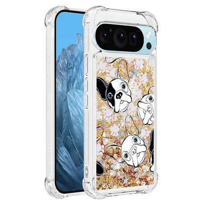 YB Quicksand Series-2 For Google Pixel 9 Case Liquid Glitter Sequins TPU Cover Pattern Printing