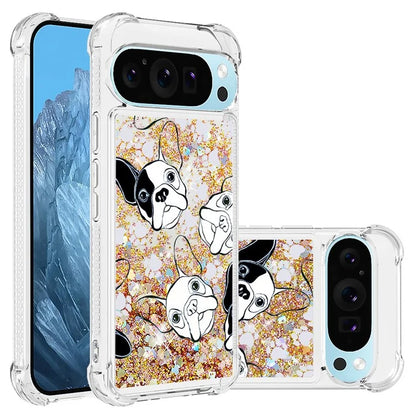 YB Quicksand Series-2 For Google Pixel 9 Case Liquid Glitter Sequins TPU Cover Pattern Printing