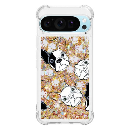 YB Quicksand Series-2 For Google Pixel 9 Case Liquid Glitter Sequins TPU Cover Pattern Printing