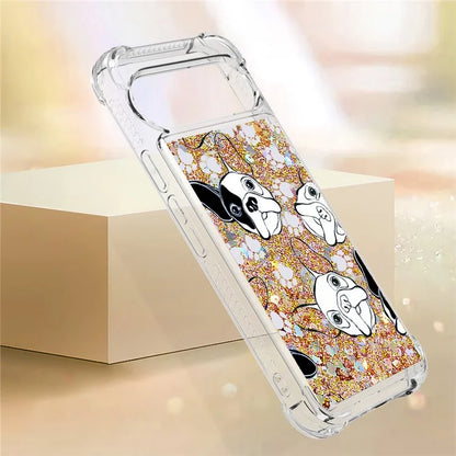YB Quicksand Series-2 For Google Pixel 9 Case Liquid Glitter Sequins TPU Cover Pattern Printing