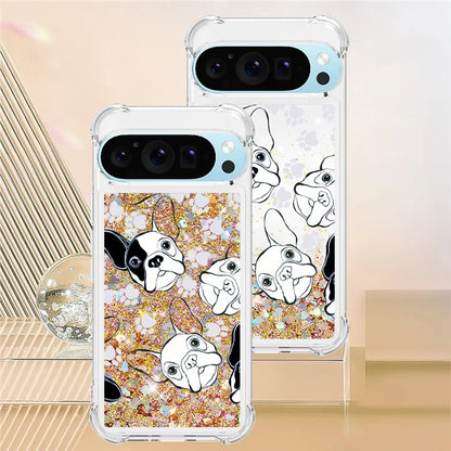 YB Quicksand Series-2 For Google Pixel 9 Case Liquid Glitter Sequins TPU Cover Pattern Printing