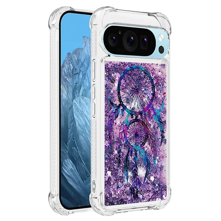 YB Quicksand Series-2 For Google Pixel 9 Case Liquid Glitter Sequins TPU Cover Pattern Printing