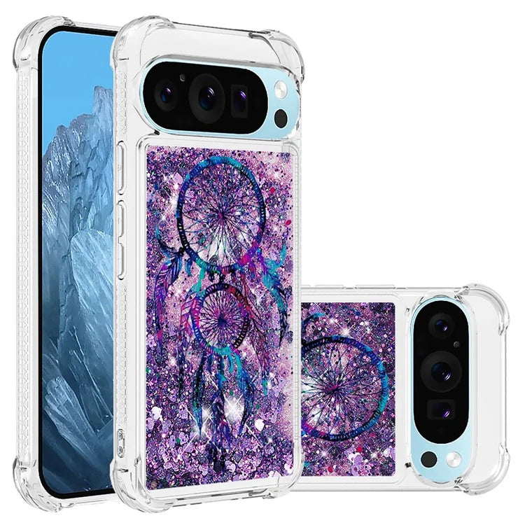 YB Quicksand Series-2 For Google Pixel 9 Case Liquid Glitter Sequins TPU Cover Pattern Printing