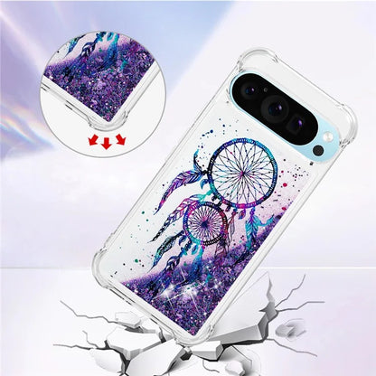 YB Quicksand Series-2 For Google Pixel 9 Case Liquid Glitter Sequins TPU Cover Pattern Printing