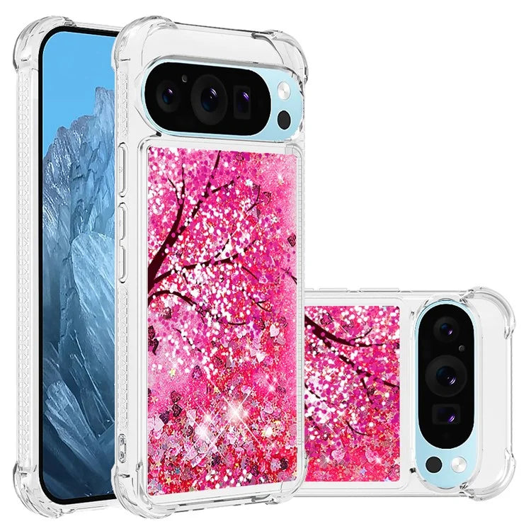 YB Quicksand Series-2 For Google Pixel 9 Case Liquid Glitter Sequins TPU Cover Pattern Printing