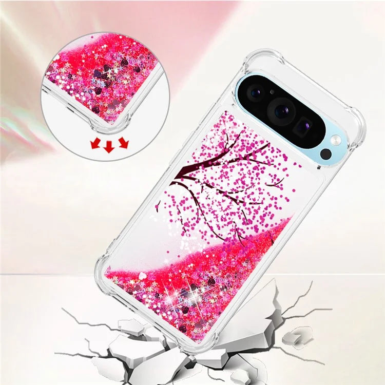 YB Quicksand Series-2 For Google Pixel 9 Case Liquid Glitter Sequins TPU Cover Pattern Printing