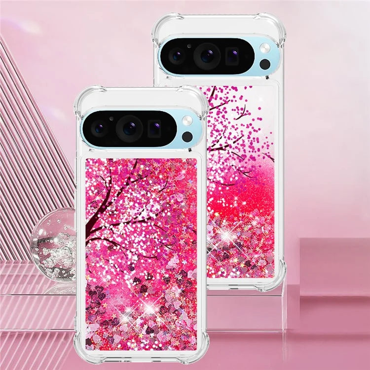 YB Quicksand Series-2 For Google Pixel 9 Case Liquid Glitter Sequins TPU Cover Pattern Printing