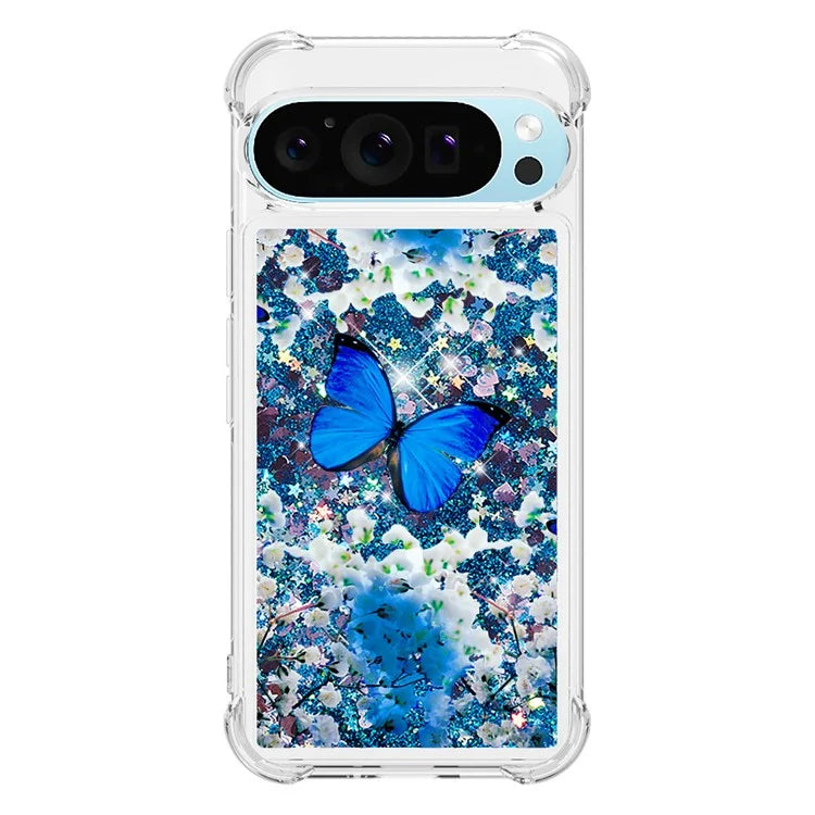 YB Quicksand Series-2 For Google Pixel 9 Case Liquid Glitter Sequins TPU Cover Pattern Printing