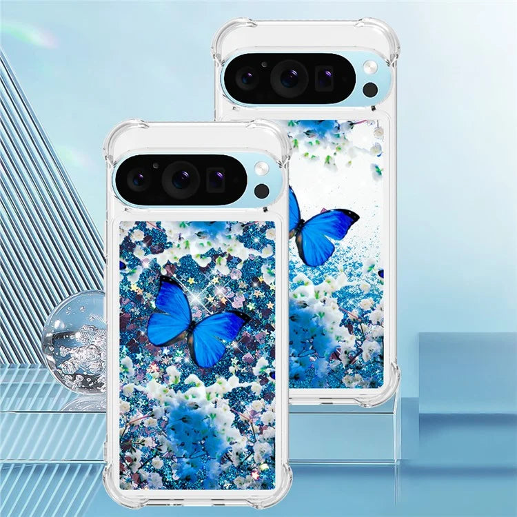 YB Quicksand Series-2 For Google Pixel 9 Case Liquid Glitter Sequins TPU Cover Pattern Printing