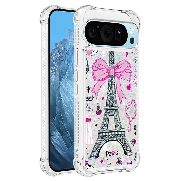 YB Quicksand Series-2 For Google Pixel 9 Case Liquid Glitter Sequins TPU Cover Pattern Printing